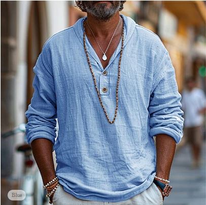 Zenaro | Men’s Hooded Button-Neck Casual Shirt