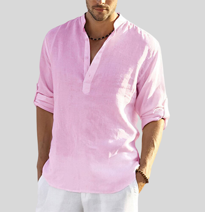 Falco | Men’s Relaxed Stand Collar Half-Placket Shirt