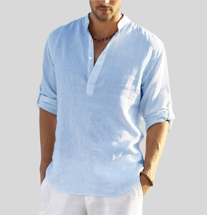 Falco | Men’s Relaxed Stand Collar Half-Placket Shirt