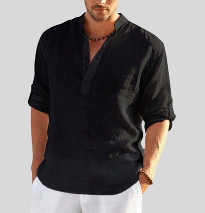 Falco | Men’s Relaxed Stand Collar Half-Placket Shirt