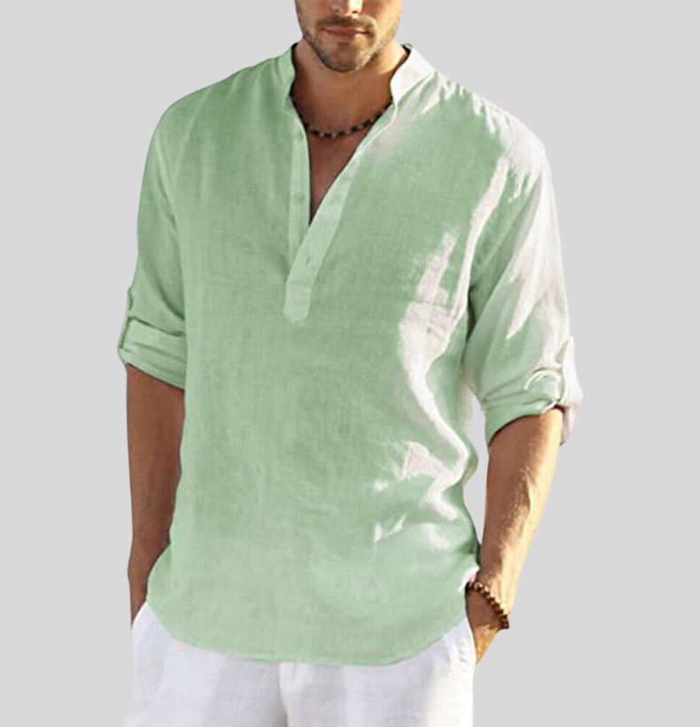Falco | Men’s Relaxed Stand Collar Half-Placket Shirt