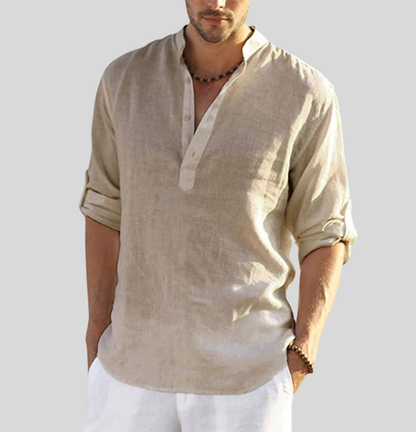 Falco | Men’s Relaxed Stand Collar Half-Placket Shirt