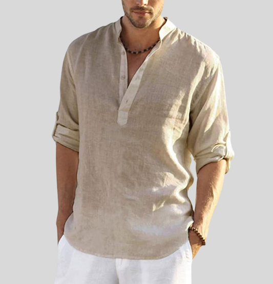 Falco | Men’s Relaxed Stand Collar Half-Placket Shirt