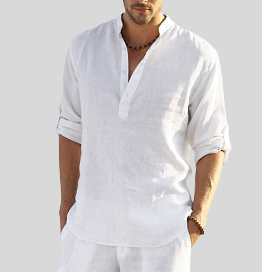 Falco | Men’s Relaxed Stand Collar Half-Placket Shirt