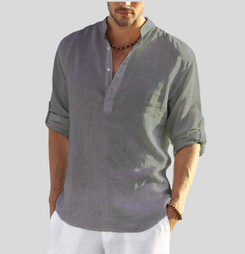 Falco | Men’s Relaxed Stand Collar Half-Placket Shirt