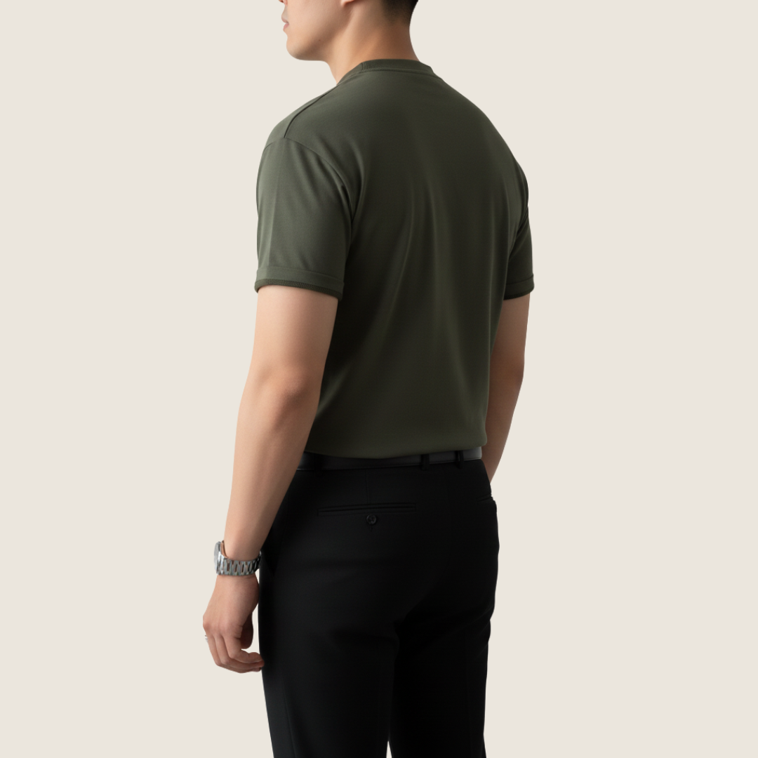 Lorenzo | Men’s Minimalist Button Henley Short Sleeve Shirt