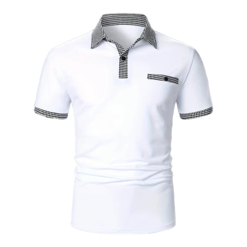 Leonardo | Men’s Plaid Collar Pocket Polo Shirt