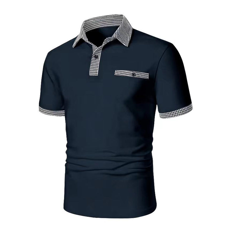 Leonardo | Men’s Plaid Collar Pocket Polo Shirt