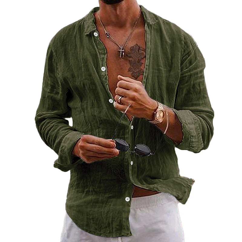 Vincenzo | Men’s Relaxed Fit Beach Button-Up Shirt