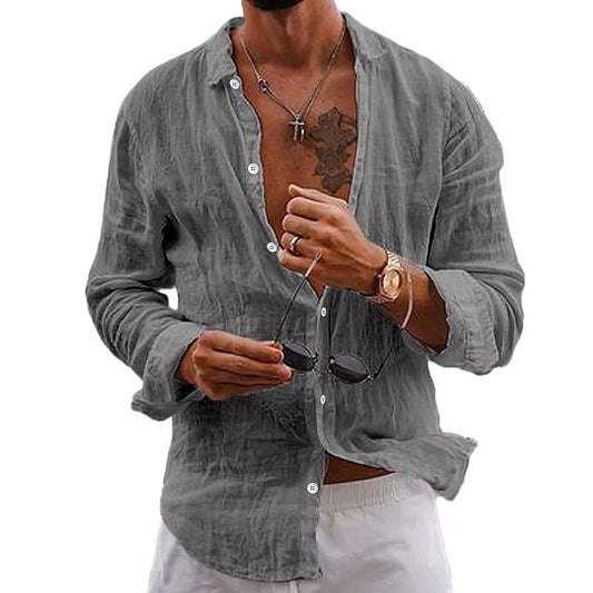 Vincenzo | Men’s Relaxed Fit Beach Button-Up Shirt