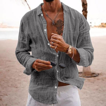 Vincenzo | Men’s Relaxed Fit Beach Button-Up Shirt