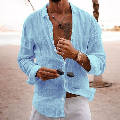 Vincenzo | Men’s Relaxed Fit Beach Button-Up Shirt