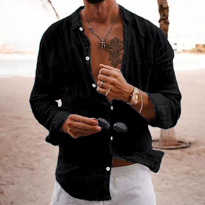 Vincenzo | Men’s Relaxed Fit Beach Button-Up Shirt