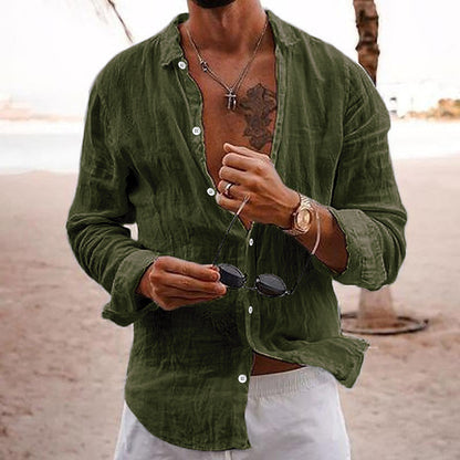 Vincenzo | Men’s Relaxed Fit Beach Button-Up Shirt