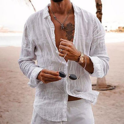 Vincenzo | Men’s Relaxed Fit Beach Button-Up Shirt