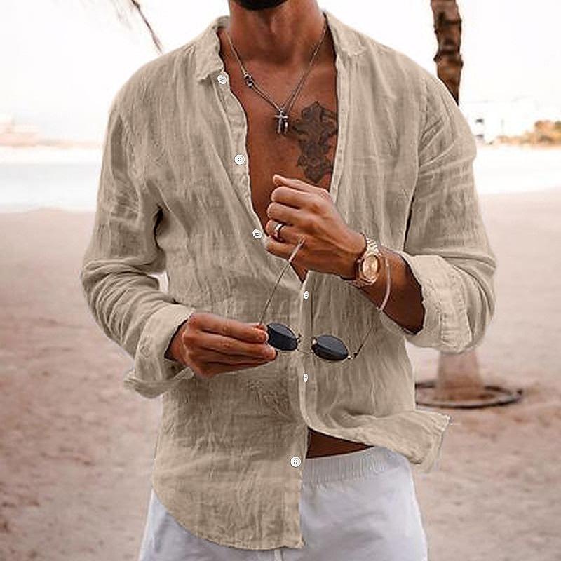 Vincenzo | Men’s Relaxed Fit Beach Button-Up Shirt