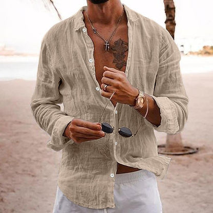 Vincenzo | Men’s Relaxed Fit Beach Button-Up Shirt