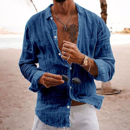 Vincenzo | Men’s Relaxed Fit Beach Button-Up Shirt