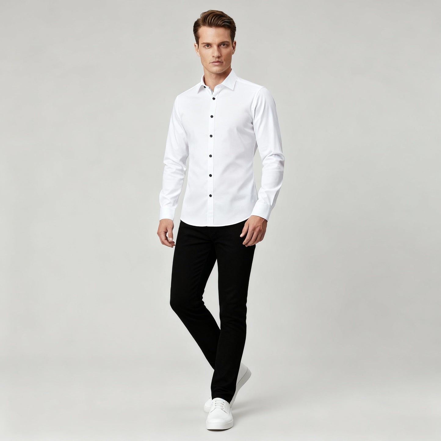 Valentino | Men’s Slim Fit Button Placket Formal Shirt