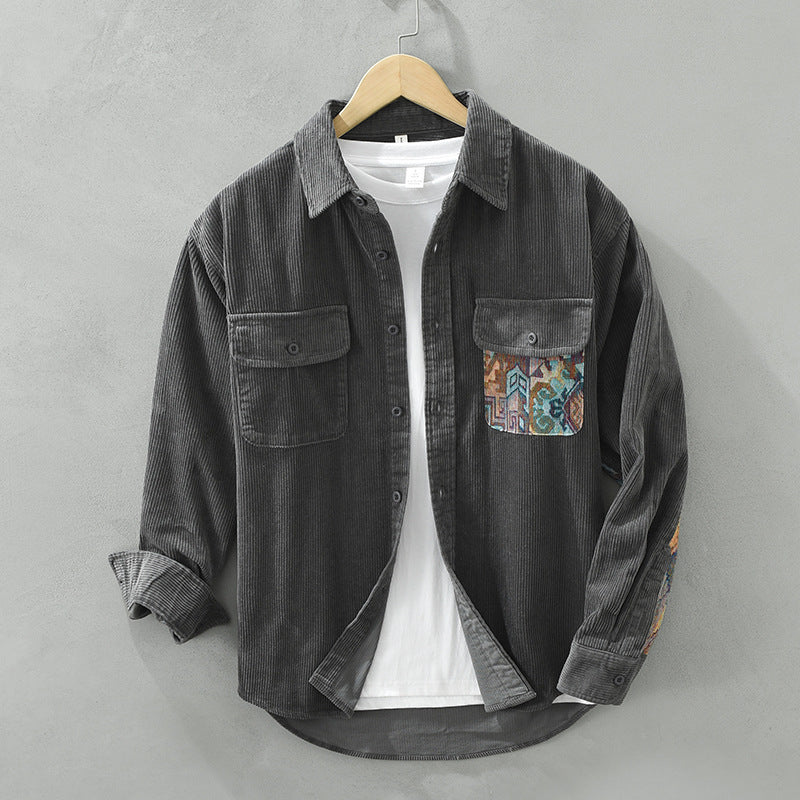 Vincenzo | Men’s Textured Utility Casual Shirt