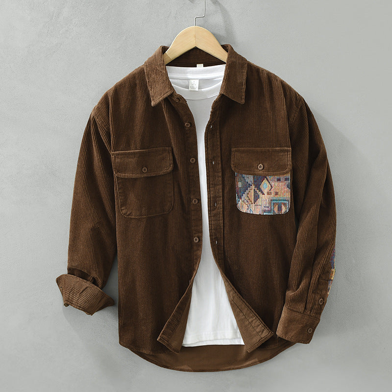 Vincenzo | Men’s Textured Utility Casual Shirt
