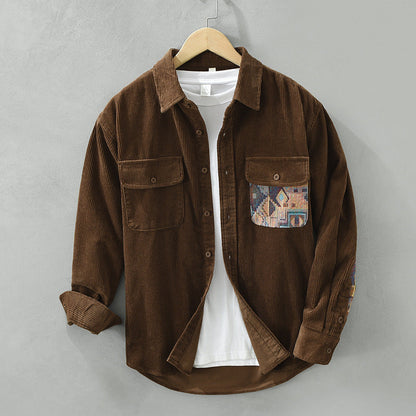 Vincenzo | Men’s Textured Utility Casual Shirt