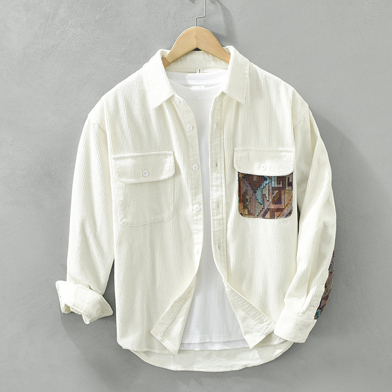 Vincenzo | Men’s Textured Utility Casual Shirt