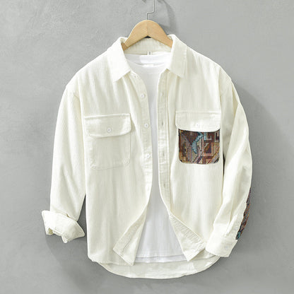 Vincenzo | Men’s Textured Utility Casual Shirt
