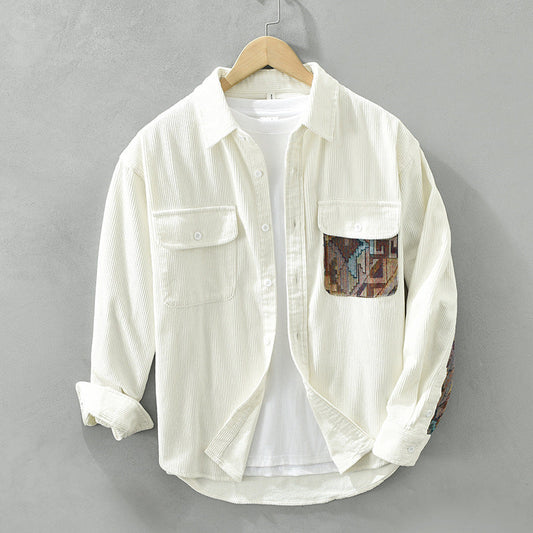 Vincenzo | Men’s Textured Utility Casual Shirt