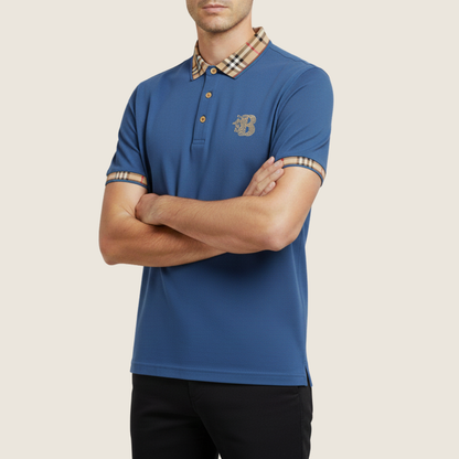 Sergio | Men’s Plaid Collar Short Sleeve Polo Shirt