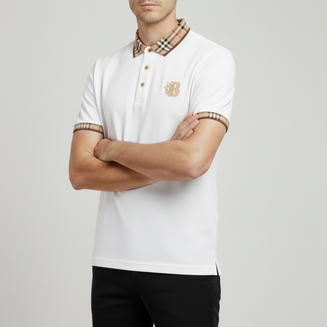 Sergio | Men’s Plaid Collar Short Sleeve Polo Shirt