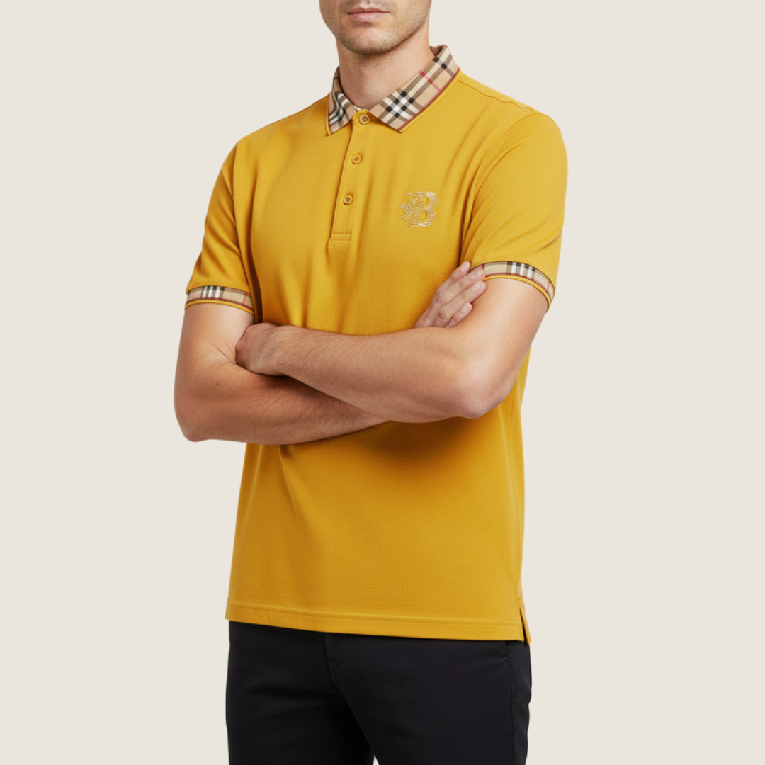 Sergio | Men’s Plaid Collar Short Sleeve Polo Shirt