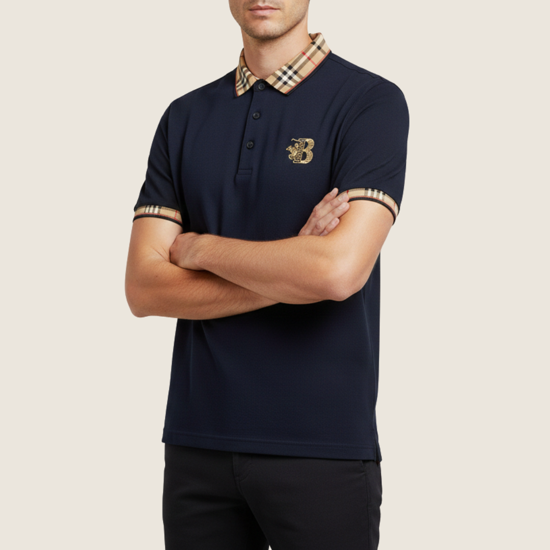 Sergio | Men’s Plaid Collar Short Sleeve Polo Shirt