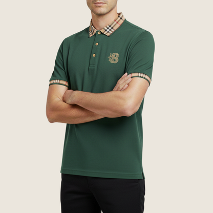 Sergio | Men’s Plaid Collar Short Sleeve Polo Shirt