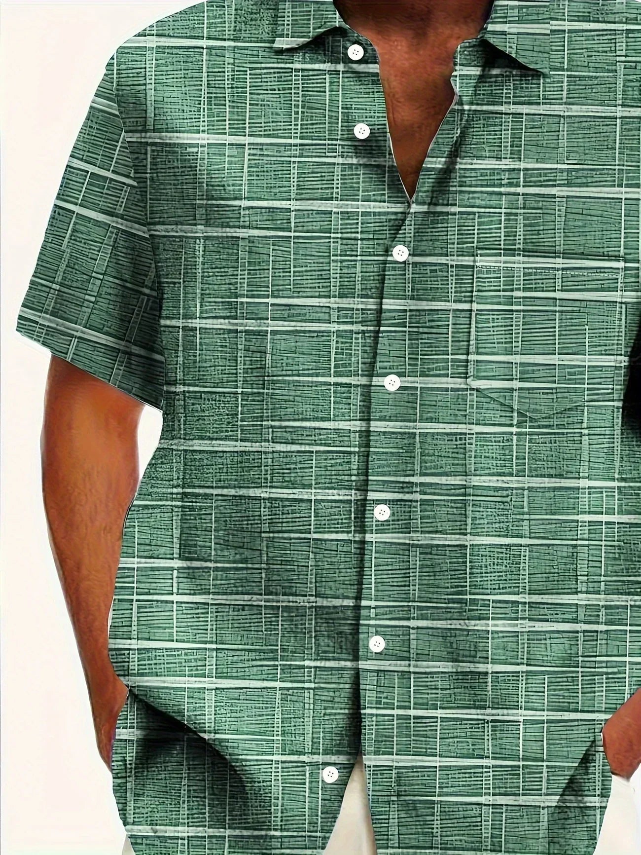 Matteo | Men’s Short Sleeve Patterned Button Casual Shirt