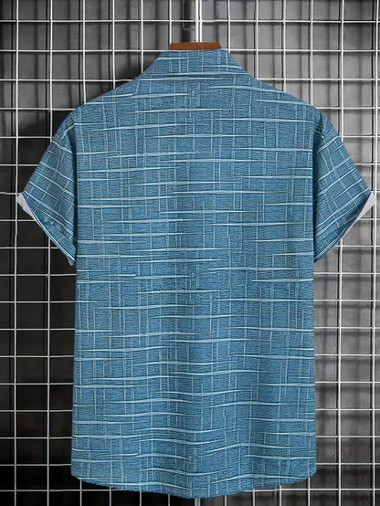 Matteo | Men’s Short Sleeve Patterned Button Casual Shirt