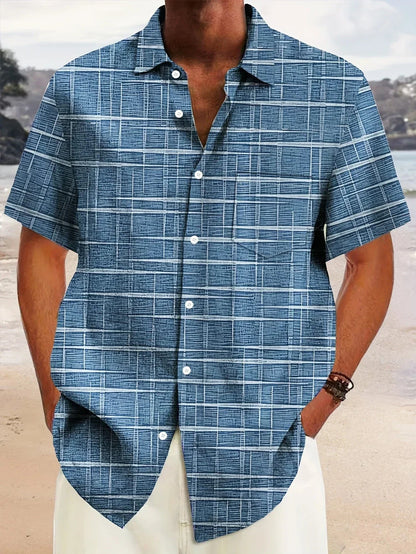 Matteo | Men’s Short Sleeve Patterned Button Casual Shirt
