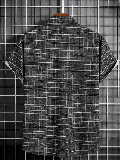 Matteo | Men’s Short Sleeve Patterned Button Casual Shirt