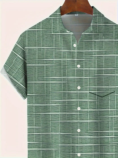 Matteo | Men’s Short Sleeve Patterned Button Casual Shirt