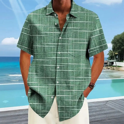 Matteo | Men’s Short Sleeve Patterned Button Casual Shirt