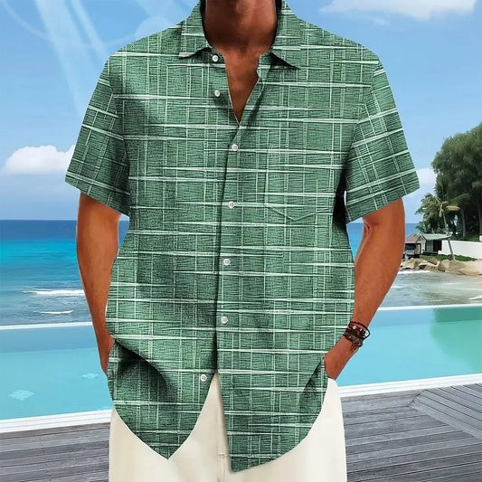 Matteo | Men’s Short Sleeve Patterned Button Casual Shirt