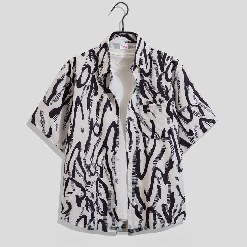 Giovanni | Men’s Short Sleeve Floral Pattern Casual Shirt