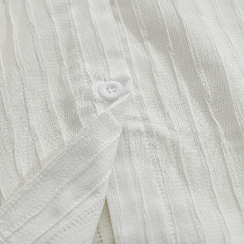 Bastiano | Men’s Ribbed Slim Fit Button Placket Shirt