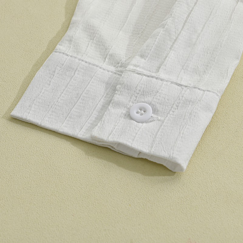 Bastiano | Men’s Ribbed Slim Fit Button Placket Shirt