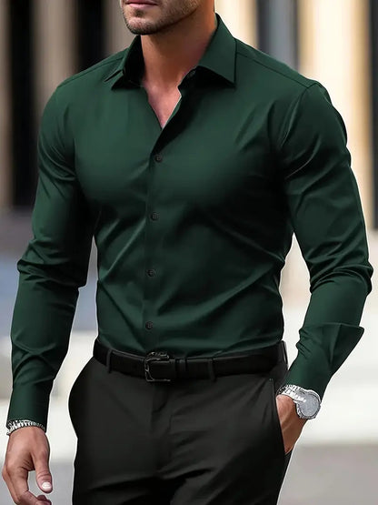Stefano | Men’s Tailored Button Placket Long Sleeve Shirt