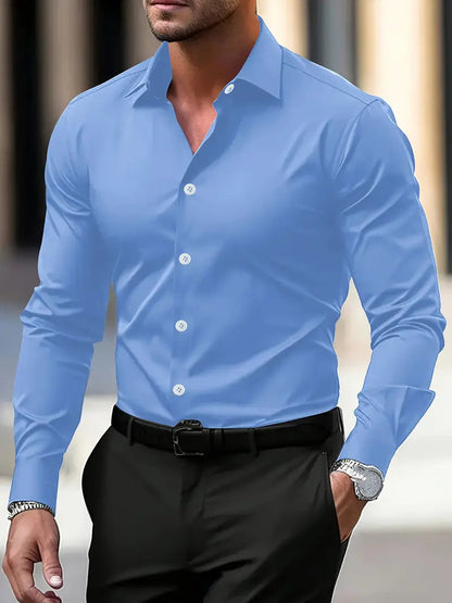Stefano | Men’s Tailored Button Placket Long Sleeve Shirt