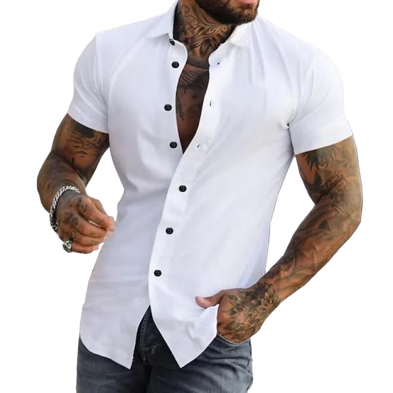 Dario | Men’s Slim Fit Short Sleeve Button-Up