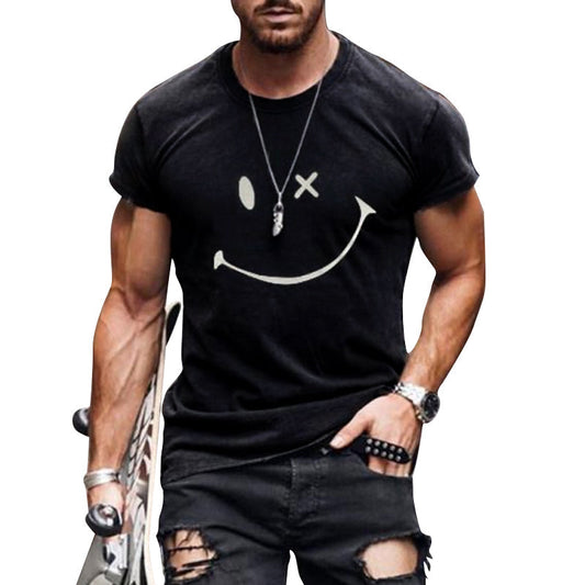 Adrian | Men's Grafik Smile Freizeit Short Sleeve T-Shirt