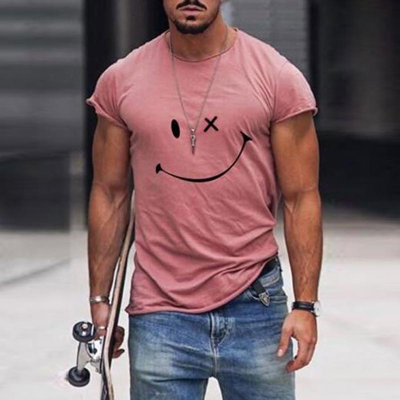 Adrian | Men's Grafik Smile Freizeit Short Sleeve T-Shirt