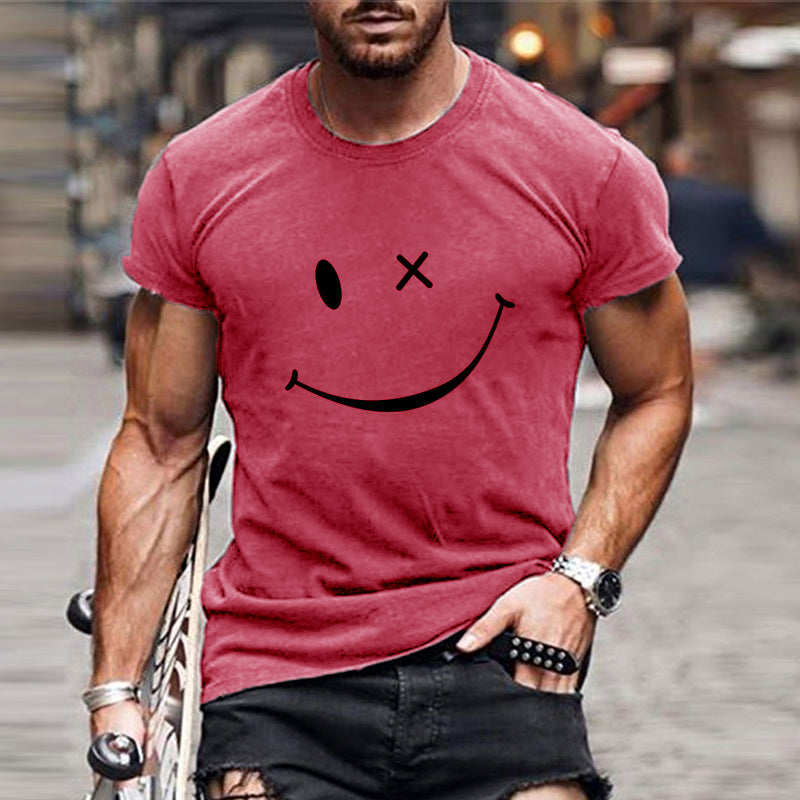 Adrian | Men's Grafik Smile Freizeit Short Sleeve T-Shirt